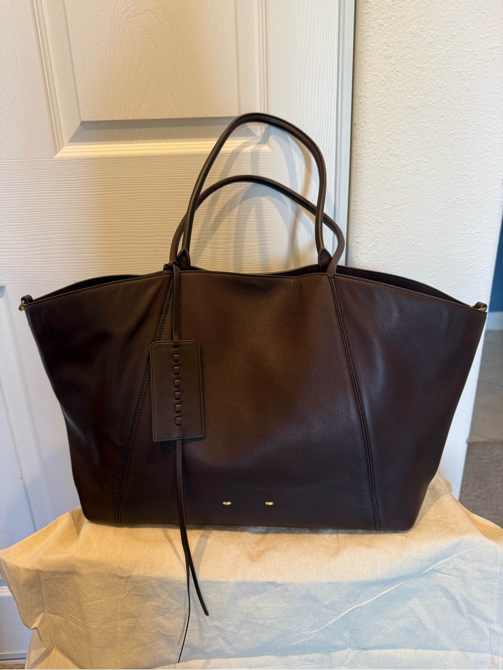 Fabrique Brera Convertible Tote Bag Large Dutch Calfskin & Suede in Mocha & Tan - Picture 3 of 16